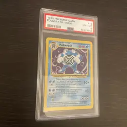 1999 Pokemon Base Set Poliwrath Holo Rare Unlimited TCG 13/102 PSA 8 - Image 3