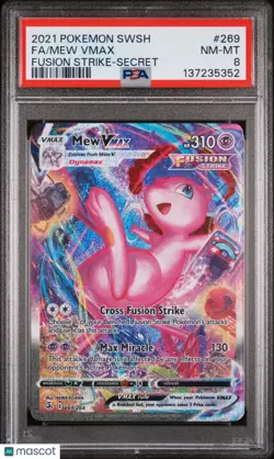 2021 Pokemon Sword & Shield Fusion Strike Mew VMAX Fa -Secret PSA 8 269/264 - Image 1