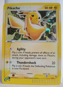 Pokemon Collectible Cards, Pikachu, Holo, 012, Black Star Promo, 2003 - Image 2