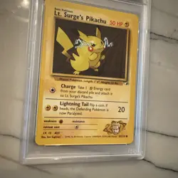 Pokemon Gym Heroes - Lt Surges Pikachu 81/132 PSA 9 - Image 3