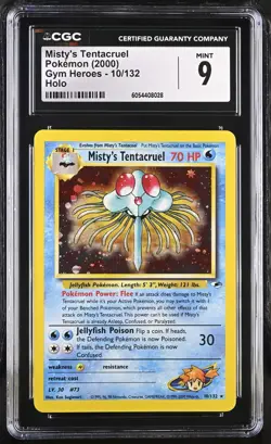 POKEMON 2000 MISTYS TENTACRUEL 10/132 GYM HEROES CGC MINT 9 - Image 1