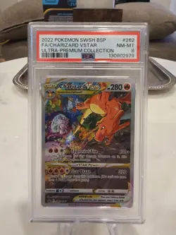 Pokemon TCG Charizard VSTAR SWSH262 Holo Black Star PSA 8 - Image 1