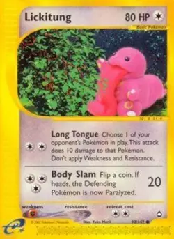 1x Lickitung - 90/147 - Common NM-Mint Pokemon G2 - Aquapolis - Image 1