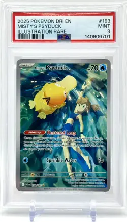 Pokemon Misty's Psyduck Destined Rivals Illustration Rare #193 PSA 9 MINT - Image 1