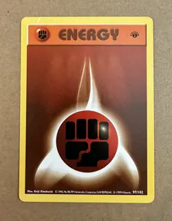 Pokemon TCG Fighting Energy Base Set 97/102 Regular 1st Edition Common - Image 1