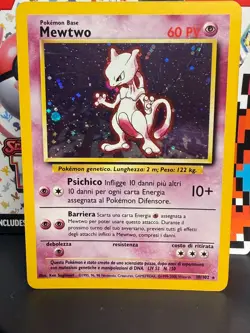 Pokemon Mewtwo TCG Base Set Holo ITALIAN LP/NM Rare Grade worthy - Image 1