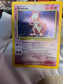 Pokemon Mewtwo TCG Base Set Holo ITALIAN LP/NM Rare Grade worthy - Image 4