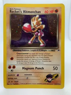 Rocket's Hitmonchan 11/132 Gym Heroes Pokemon TCG Holo Rare - Image 1