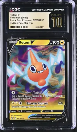 POKEMON CGC PRISTINE 10 ROTOM V ULTRA RARE SWSH257 BLACK STAR PROMO - Image 1