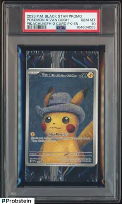 Pokemon Pikachu with Grey Felt Hat Van Gogh #085 Graded Sealed Promo PSA 10 - Image 1