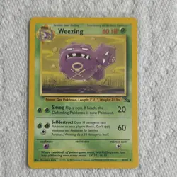 Wizards of the Coast Weezing Fossil Uncommon Pokemon TCG 60 HP 45/62 Regular - Image 1