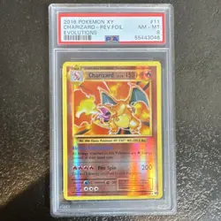 Pokemon Charizard Reverse Holo Rare 11/108 Evolutions PSA 8 2016 - Image 1