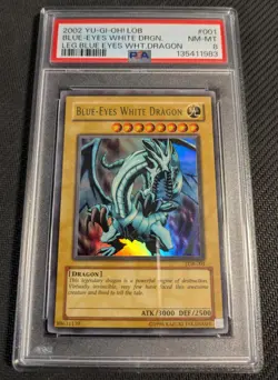 Yugioh Blue-Eyes White Dragon LOB-001 Ultra Rare PSA 8 NM-MT OG! - Image 1