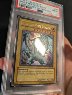 Yugioh Blue-Eyes White Dragon LOB-001 Ultra Rare PSA 8 NM-MT OG! - Image 3