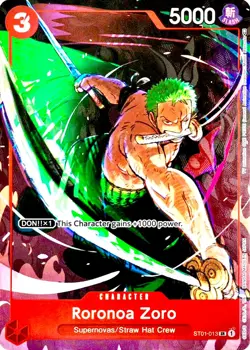 Roronoa Zoro Alt Art Holo Foil Rare Gift Collection 2023 ST01-013 One Piece NM - Image 2