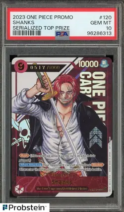 2023 One Piece Promo Serialized Top Prize #120 Shanks PSA 10 GEM MINT - Image 1