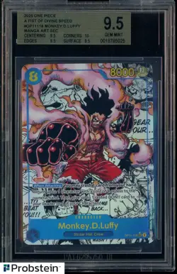 2025 One Piece A Fist of Divine Speed OP11118 Monkey D. Luffy Manga BGS 9.5 - Image 1