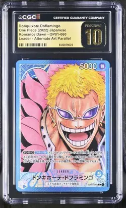 CGC Pristine 10 ONE PIECE Donquixote Doflamingo OP01-060 Alt Art Japanese Leader - Image 1