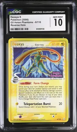 CGC 10 Deoxys 2006 EX Holon Phantoms 6/110 Reverse Holo STAMPED Pokemon Card - Image 1