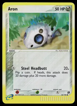 Pokemon Card - Aron Sandstorm 56/100 Common Reverse Holo - Image 1