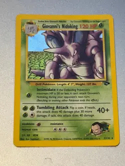 Giovanni's Nidoking Gym Challenge Holo Card 7/132 LP Condition - Image 1