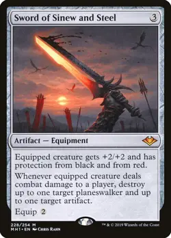 MTG Sword of Sinew and Steel Modern Horizons Regular Mythic Rare - Image 1