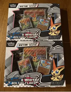 Pokemon Victini Illustration Black Bolt & White Flare Collection LOT of 2 Sealed - Image 1