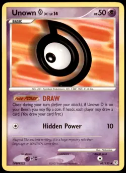 Unown [D] Uncommon Diamond and Pearl 68/130 MP Pokemon - Image 1