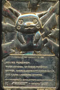 1999 Pokemon Pikachu 23K Gold-Plated Burger King Nintendo Promo - Image 2