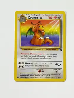Dragonite 19/62 Non-Holo Pokemon Fossil Lightly Played #3 - Image 3
