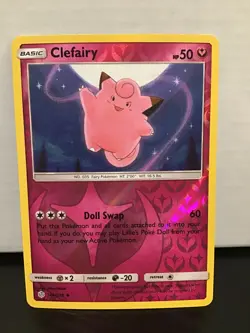 Clefairy 144/236 Reverse Holo Uncommon Pokemon Cosmic Eclipse - Image 1