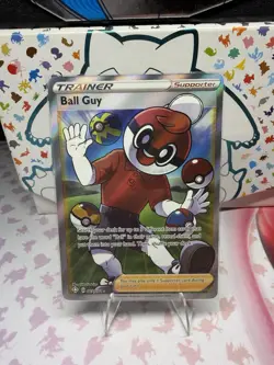 Pokemon TCG Shining Fates Holo Ball Guy Full Art Trainer 065/072 Ultra Rare - Image 1