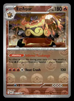 Emboar 013/086 Rare White Flare Poke Ball Reverse Holo Pokemon NM - Image 1