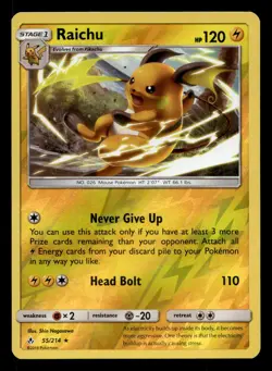 Raichu 55/214 Rare Unbroken Bonds Reverse Holo Pokemon NM - Image 1