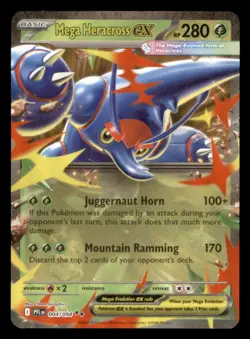 Mega Heracross ex Double Rare ME02: Phantasmal Flames 004/094 NM Pokemon - Image 1