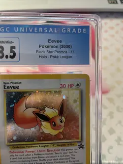 Eevee 11 Promo 🌀 Swirl Pokemon 2000 Black Star Holo. CGC 8.5. Mint - Image 1