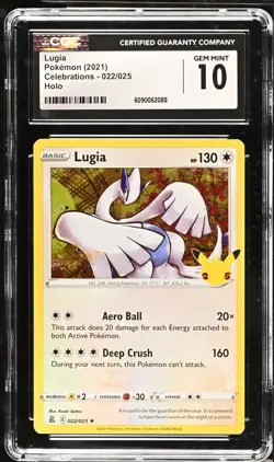 Pokemon TCG Lugia Celebrations (2021) CGC Gem Mint 10 25th Anniversary Holo - Image 1