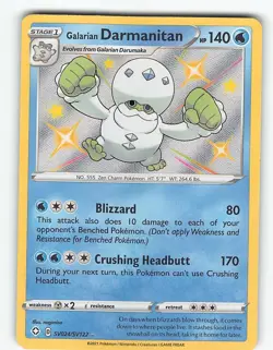 GALARIAN DARMANITAN SV024/SV122 RARE SHINY SHINING FATES SHINY VAULT POKEMON NM - Image 2