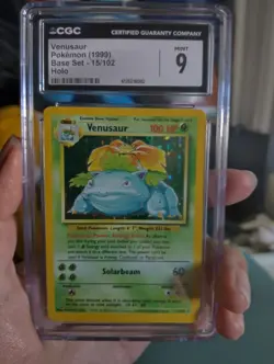 1999 Pokemon TCG Venusaur CGC 9 MINT Holo Rare #15 Base Set Vintage WOTC - Image 1