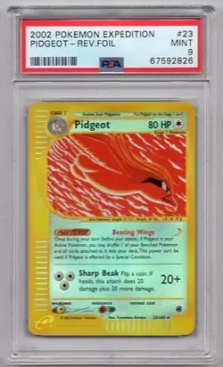 PIDGEOT REVERSE HOLOFOIL #23 POKEMON EXPEDITION PSA #67592826 GRADED MINT 9 2002 - Image 1