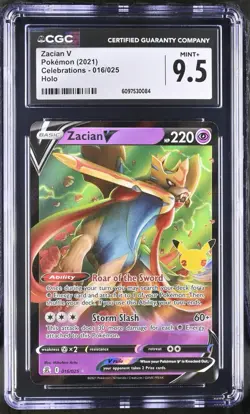 2021 Pokemon Zacian V Holo #016 Celebrations - CGC 9.5 - Image 1