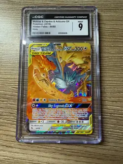 Moltres Zapdos Articuno GX Pokemon 2019 SM Hidden Fates Ultra Rare 44/68 PSA 9 - Image 1
