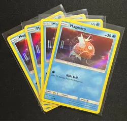 x4 Magikarp 8/18 Holo Pokemon 2019 Detective Pikachu - LP/NM - Image 1