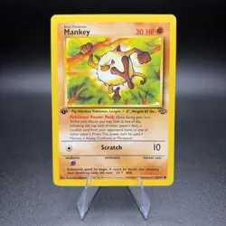 Pokemon Mankey 55/64 First Edition Jungle Regular - LP - Image 1