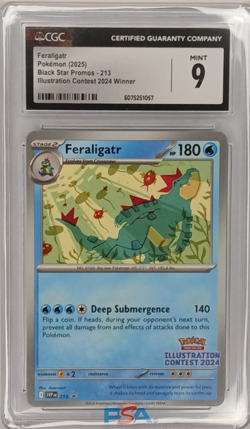 CGC Graded Mint 9 Feraligatr #213 Pokemon Illustration Contest 2024 English - Image 1