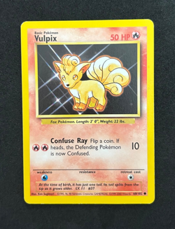 1999-2000 POKEMON BASE SET (4TH PRINT) 68/102 VULPIX 50 HP CORRECTED - MP - Image 1