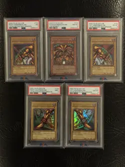 2002 Yu-Gi-Oh! LOB Exodia Complete Set PSA 7–9 + Head Reprint 8 Slabs - Image 1