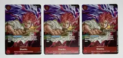 2025 One Piece Shanks CS Championship Gold Foil Stamp 3x Cards Event English 083 - Image 1