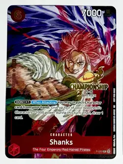 2025 One Piece Shanks CS Championship Gold Foil Stamp 3x Cards Event English 083 - Image 3