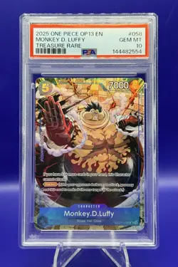one piece monkey d luffy Op13-058 Treasure Rare Psa 10 Carrying On His Will - Image 1